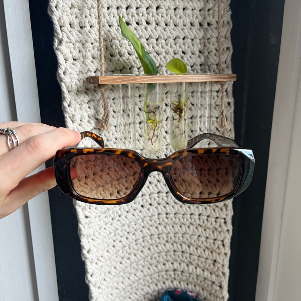 Women's symbole sunglasses by prada leopard tortoise brown and beige frame
